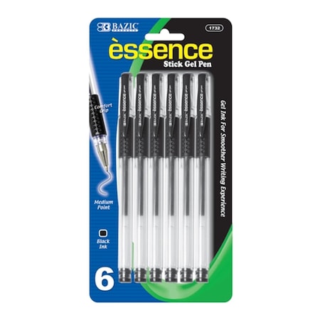 Bazic Products Bazic BAZIC Essence Black Gel-Pen w/ Cushion Grip, 144PK 1732